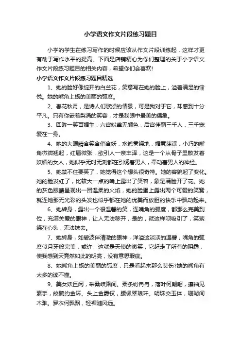 小学语文作文片段练习题目
