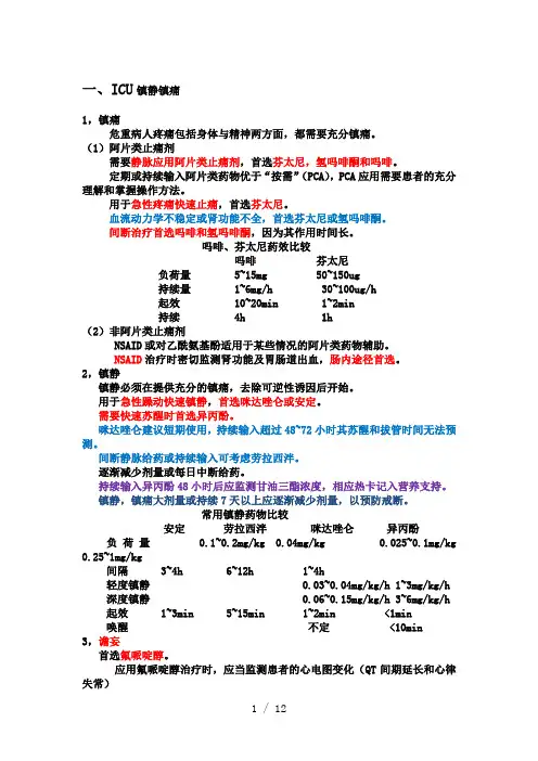 ICU最新常用评分系统