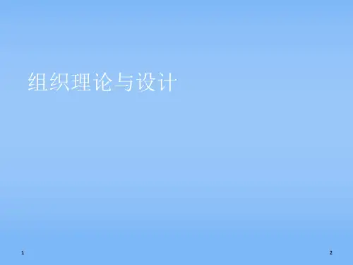 组织理论与设计优秀课件