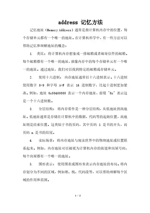 address 记忆方法