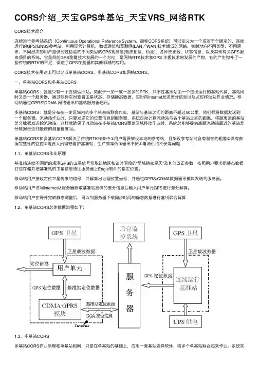 CORS介绍_天宝GPS单基站_天宝VRS_网络RTK