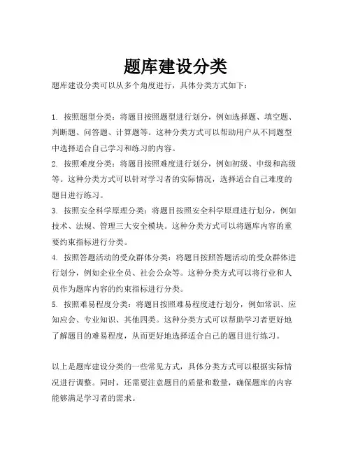 题库建设分类