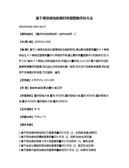 基于视觉感知的最好质量图像评价方法