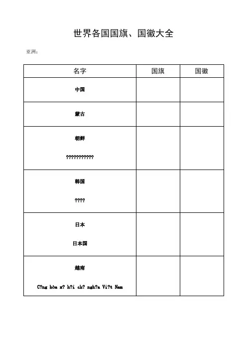 世界各国国旗、国徽大全