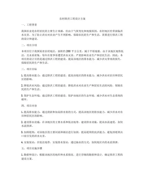 农村排洪工程设计方案