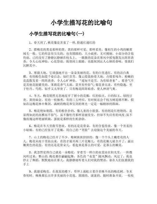 小学生描写花的比喻句