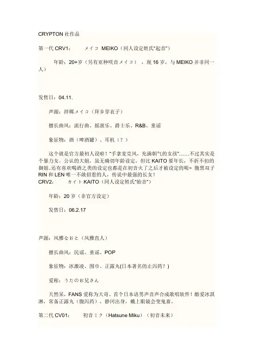 CRYPTON社作品(初音岛)