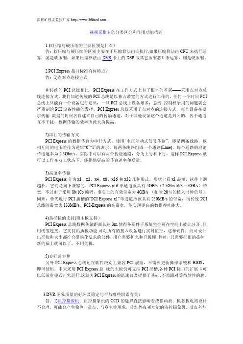视频采集卡的分类区分和作用功能描述