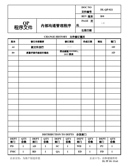 DL-QP-021 内部沟通管理程序