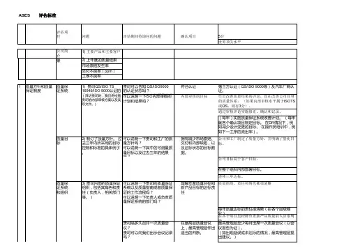 日产Asses评价标准