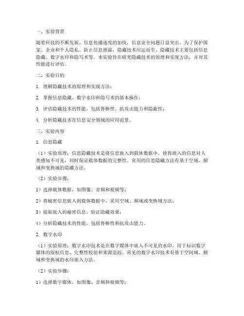 隐藏技术实验报告