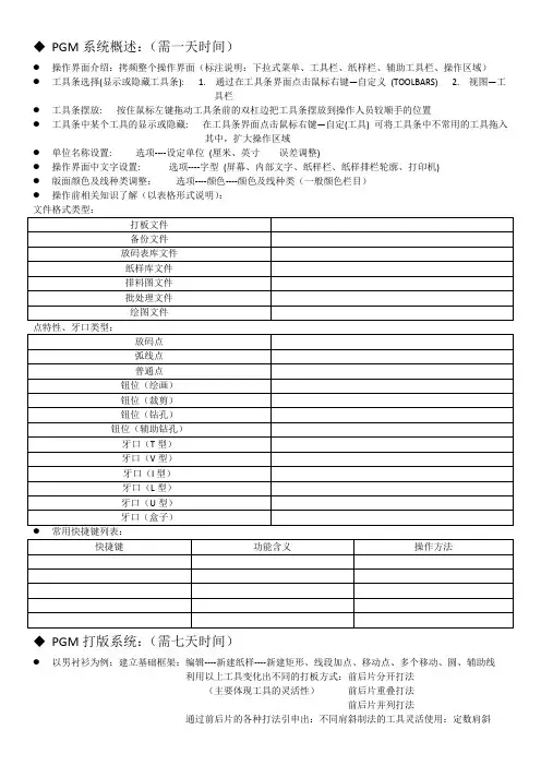 PGM操作说明书(明细)