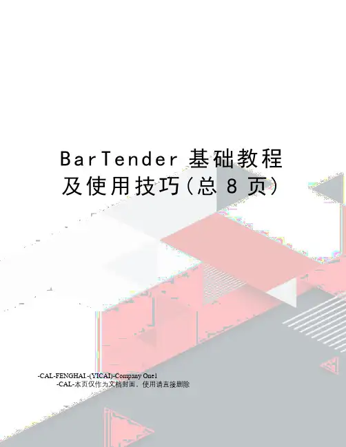 BarTender基础教程及使用技巧
