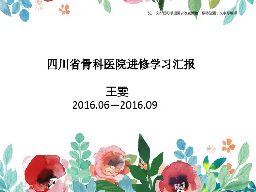 骨科医院进修学习汇报PPT参考幻灯片