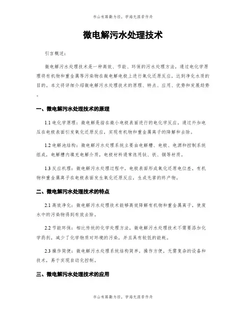 微电解污水处理技术