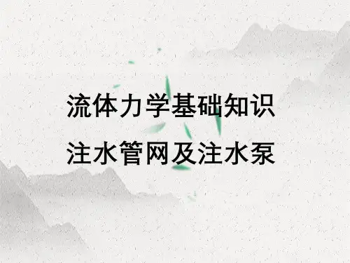 流体力学基础知识注水管网及注水泵
