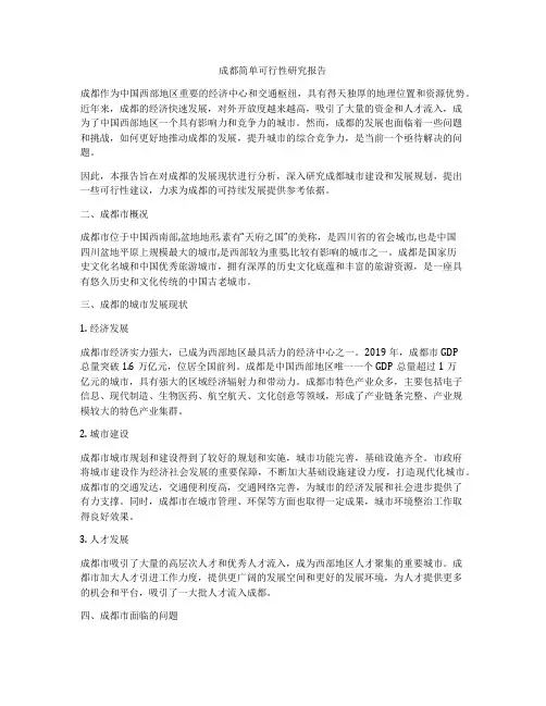 成都简单可行性研究报告