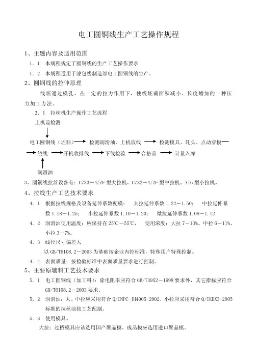电工圆铜线生产工艺操作规程