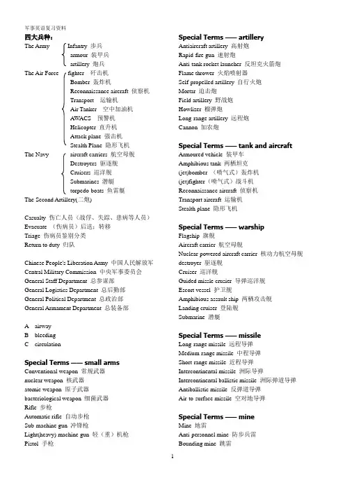 军事英语复习资料