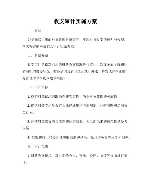 收支审计实施方案