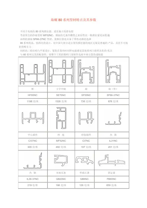 海螺80系列型材特点及其参数