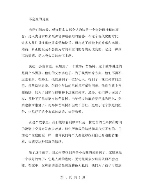 不会变的是爱作文范文