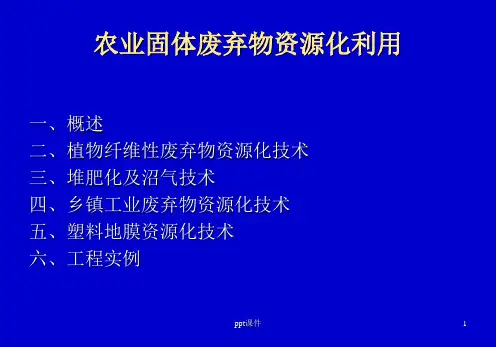 典型固体废物的处理与利用-农业固体废弃物资源化利用--ppt课件