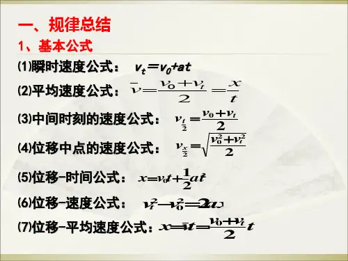高中物理人教版必修1 第二章 匀变速运动的规律及应用(共36张PPT)[优秀课件资料]