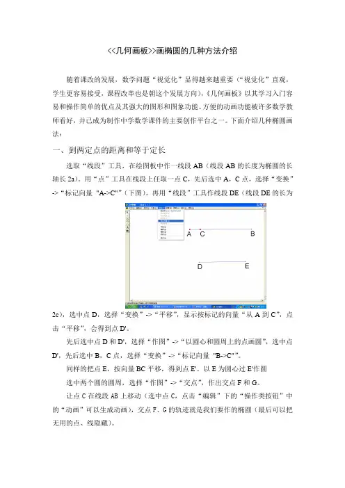 几何画板画椭圆的几种方法介绍.