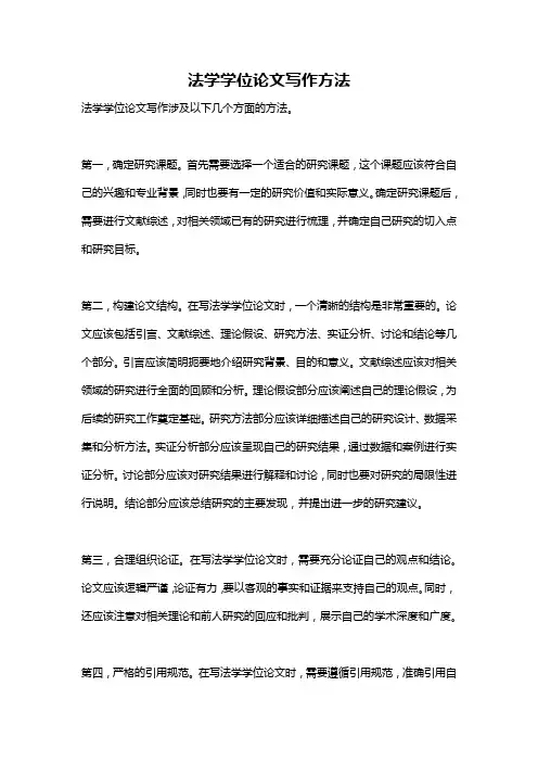 法学学位论文写作方法
