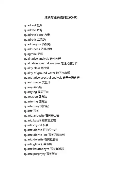 地质专业英语词汇（Q-R）