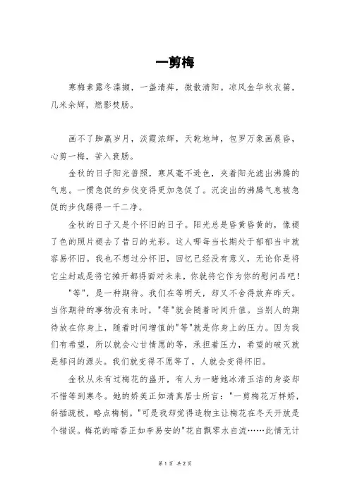 一剪梅_高三作文