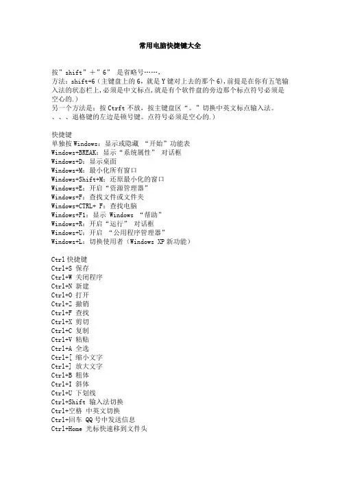 快捷键大全(很实用)