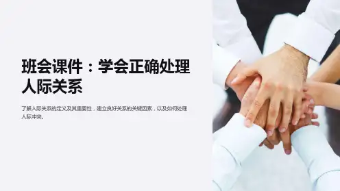 班会课件：学会正确处理人际关系