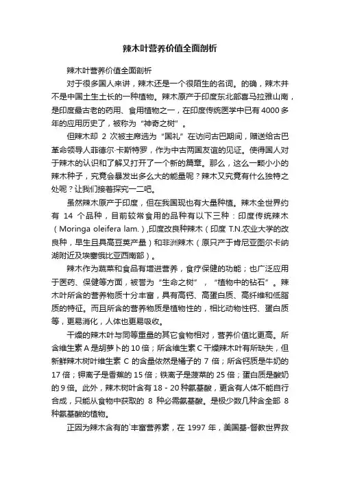 辣木叶营养价值全面剖析