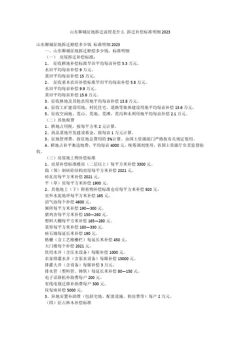 山东聊城征地拆迁流程是什么 拆迁补偿标准明细2023