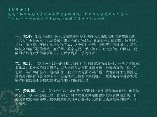 电影票房分账及国内引进