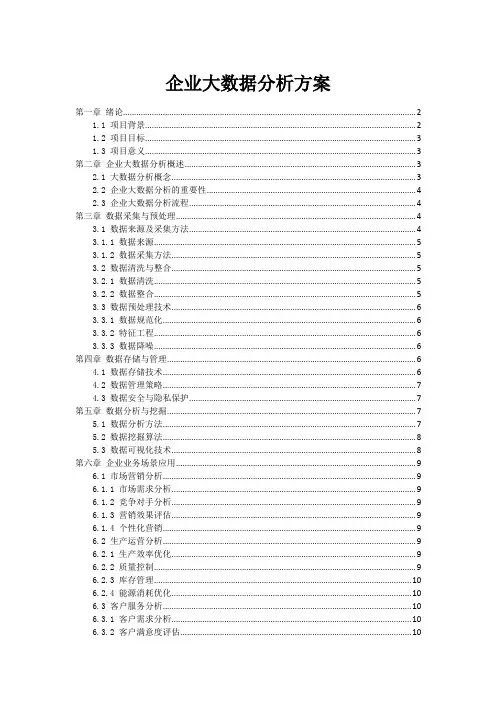 企业大数据分析方案