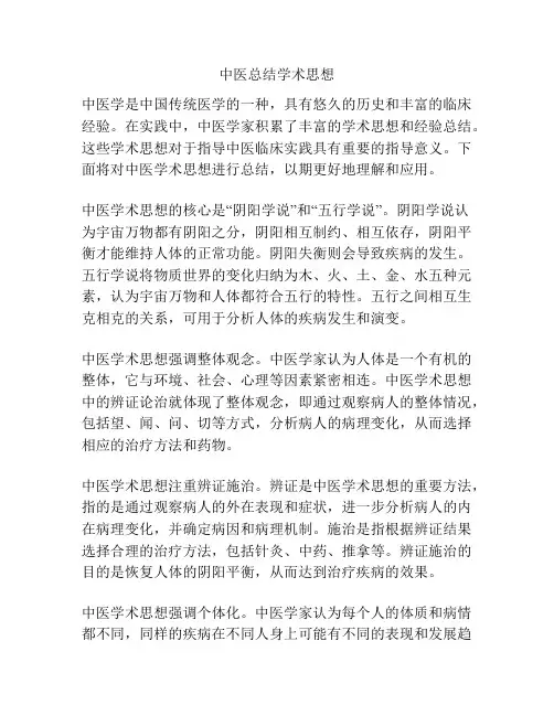 中医总结学术思想