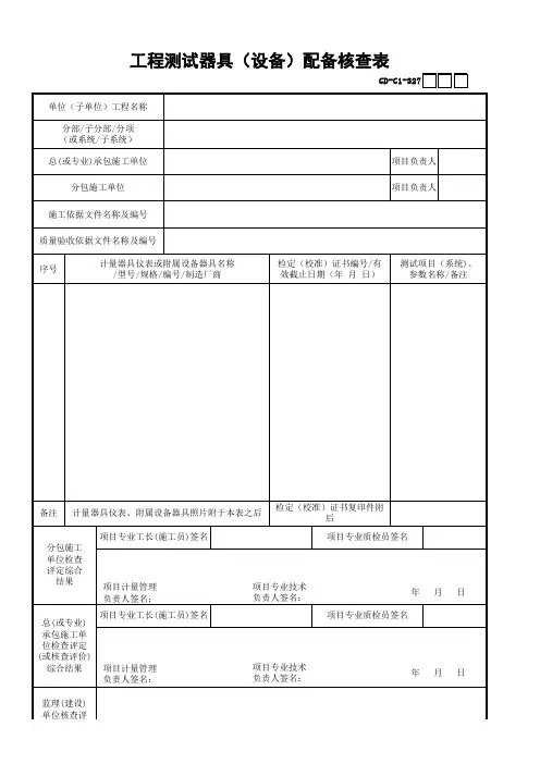 27、工程测试器具(设备)配备核查表-001