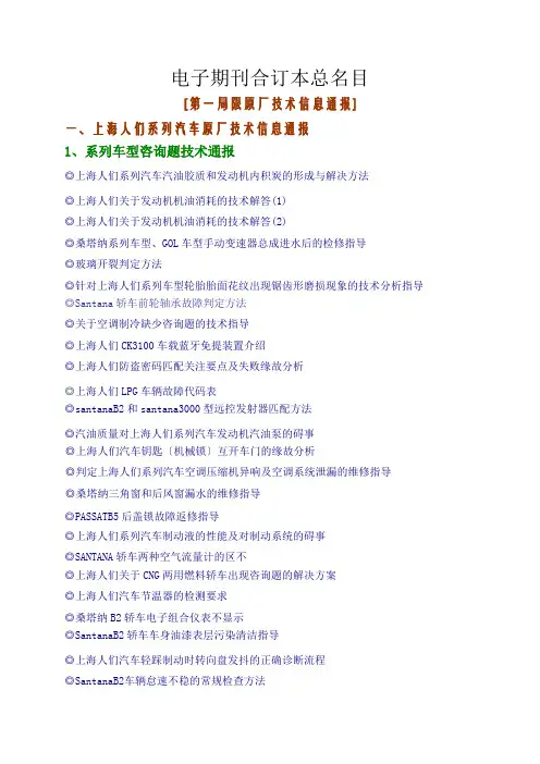 电子期刊合订本总目录