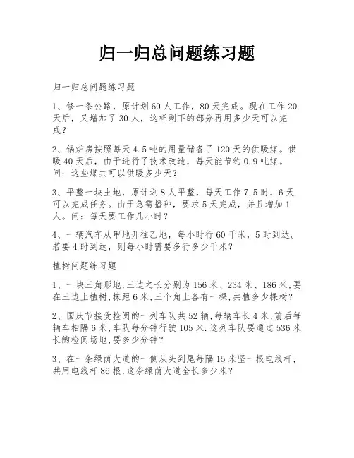 归一归总问题练习题