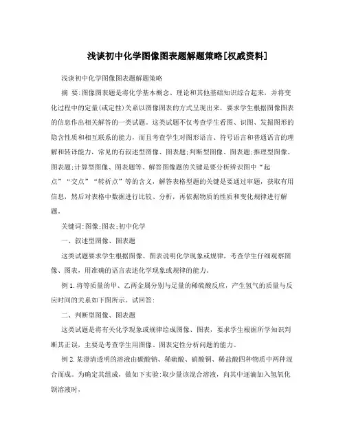 浅谈初中化学图像图表题解题策略[权威资料]