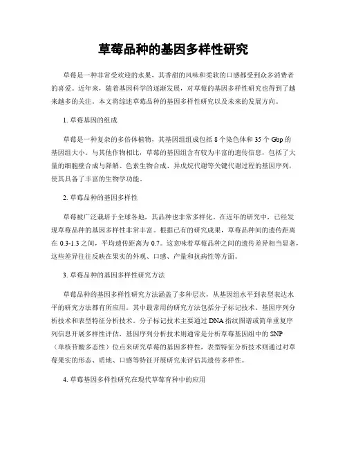 草莓品种的基因多样性研究