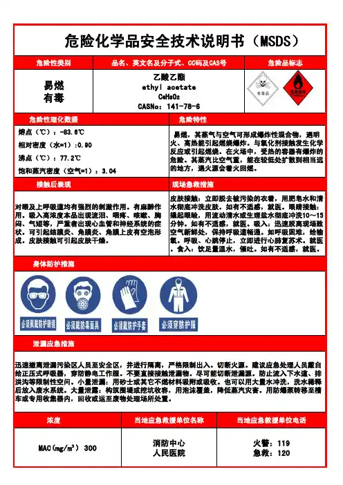 醋酸乙酯安全说明书