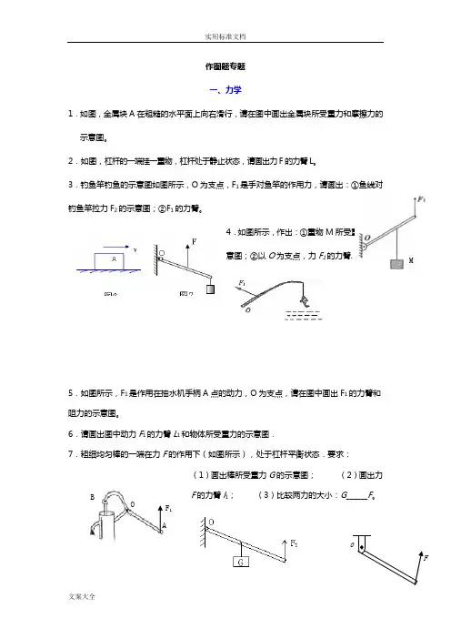 初中物理力学作图专题精选题