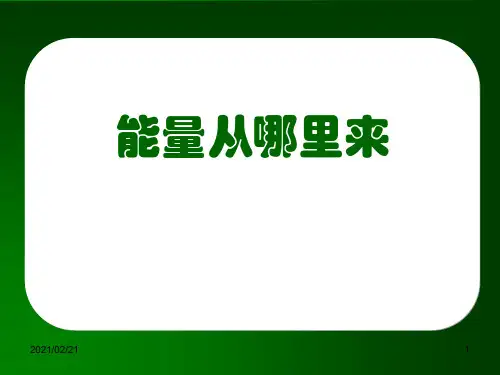 小学六年级下册科学 《能量从哪里来》能量与生活优质课件PPT