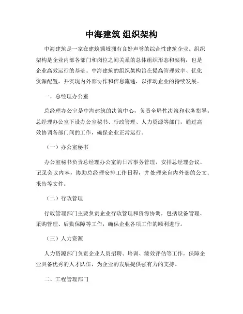 中海建筑 组织架构