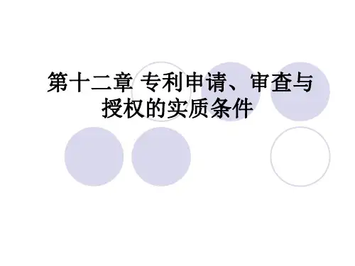 第十二章 专利申请、审查与授权的实质条件