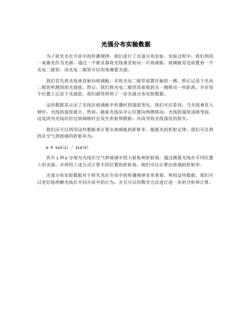 光强分布实验数据